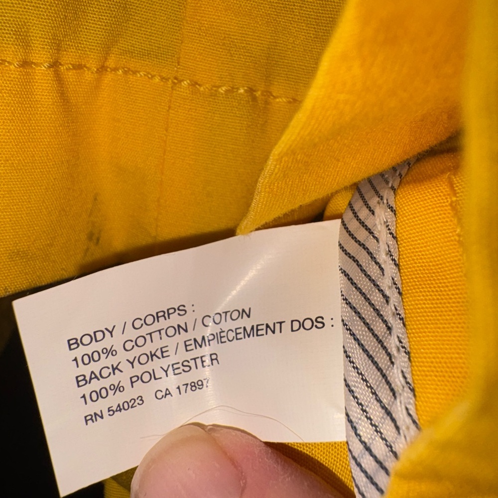 Gap Yellow Trench Coat Double Breasted Cotton Belted M Rack 2 - Picture 4 of 4
